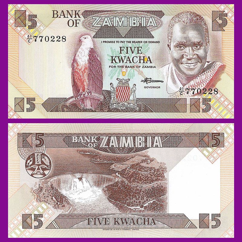 Zambia - Billete 5 Kwacha 1986