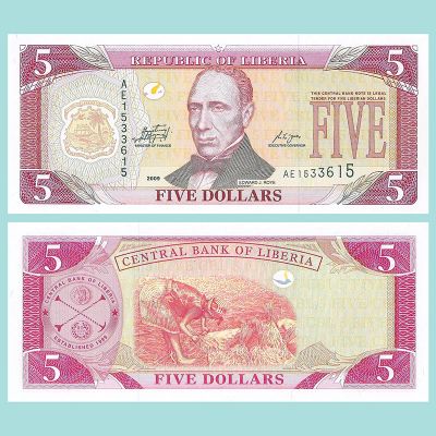 Liberia - Billete 5 Dólares...