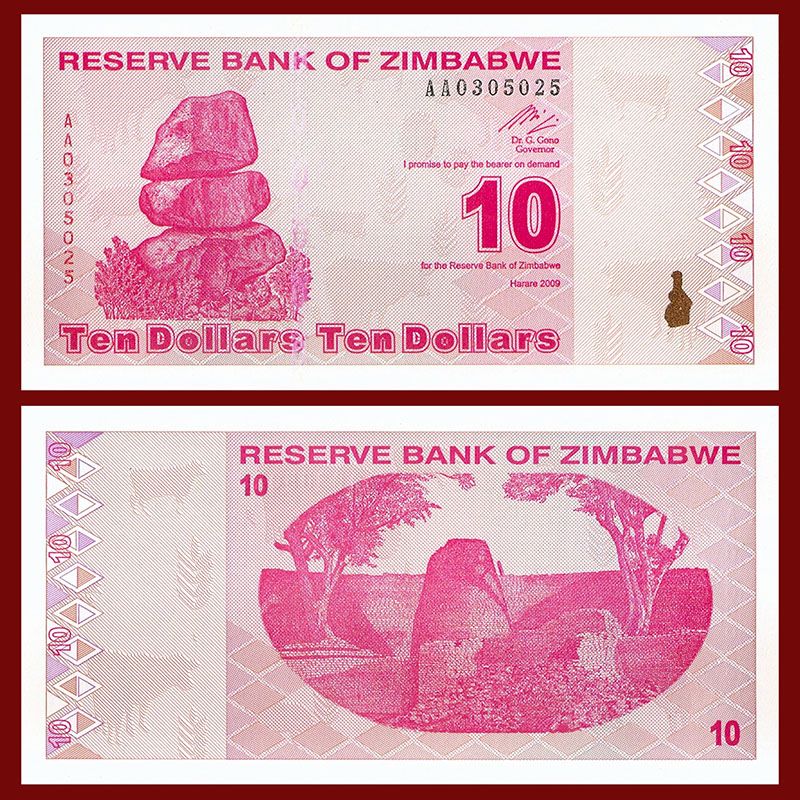 Zimbabwe - Banknote 10 Dollars 2009