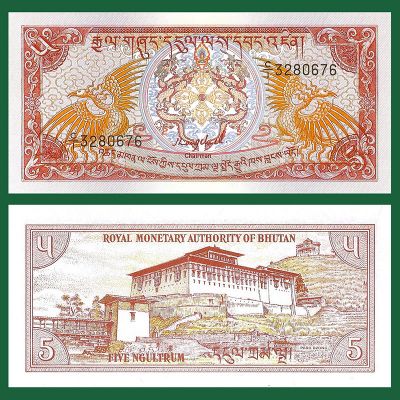 Bután - Billete 5 Ngultrum...