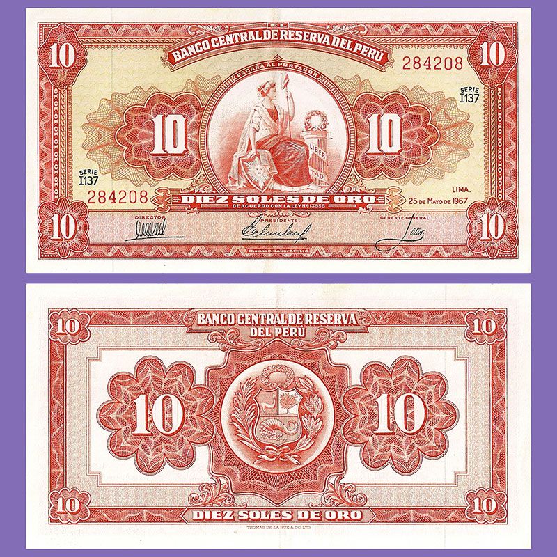 Perú - Billete 10 Soles de oro 1967