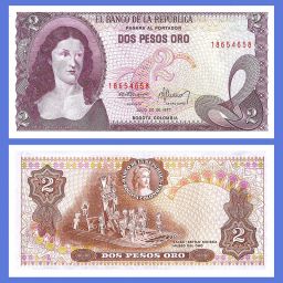Colombia - Billete 2 Pesos oro 1977